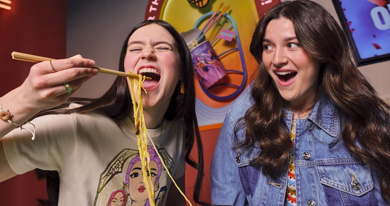 Girls eating at Netflix Bites