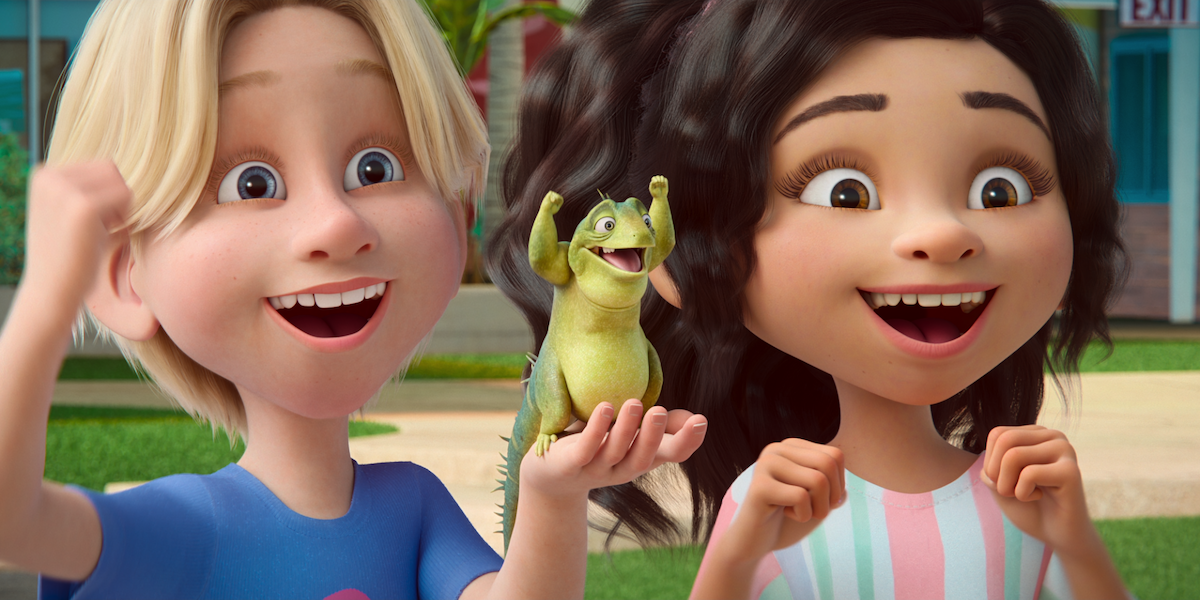 Cole (voice by Carson Minniear), Leo (voice by Adam Sandler) and Skyler (voice by TienYa Safko).