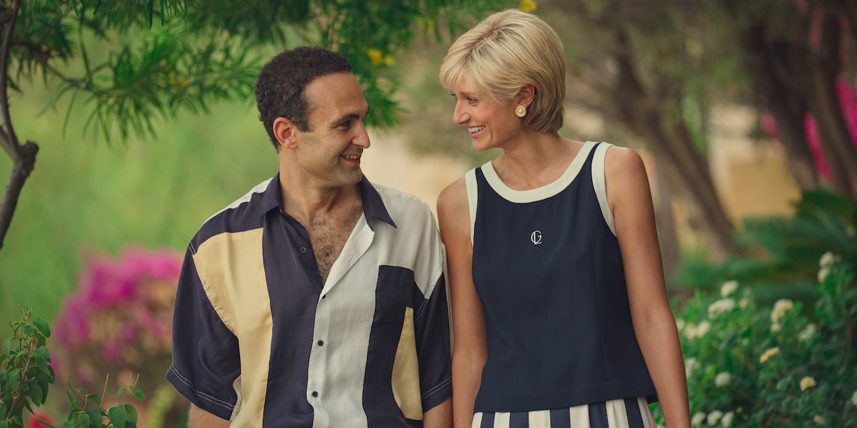Princess Diana and Dodi in The Crown Season 6