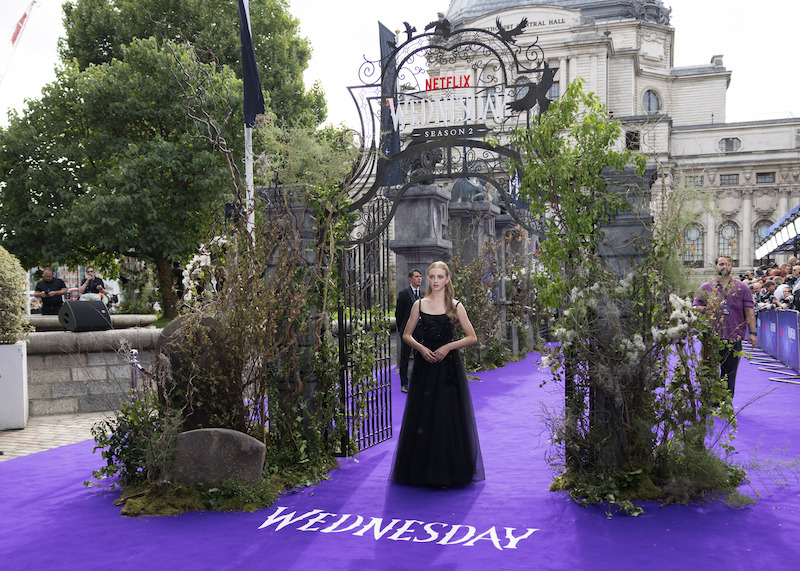 Evie Templeton attends the global premiere of 'Wednesday' Season 2, Part 1.
