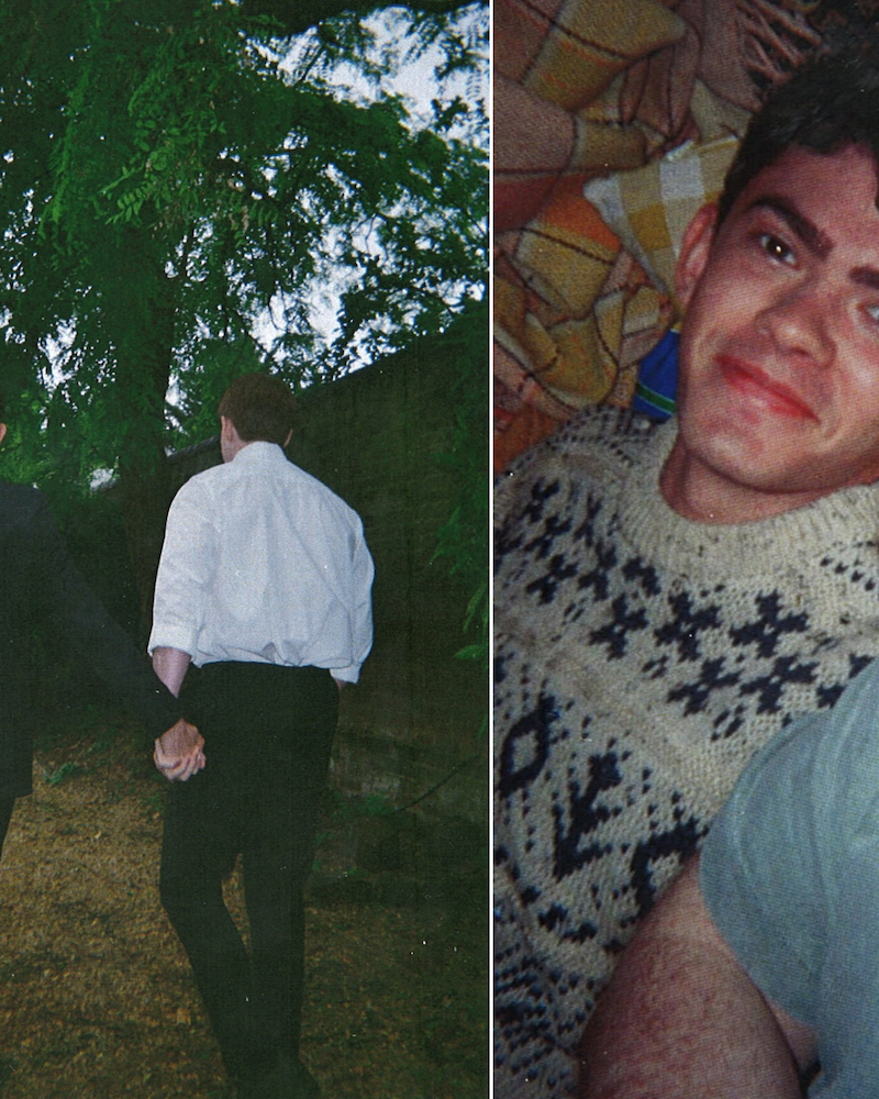 Split view of two disposable camera photos