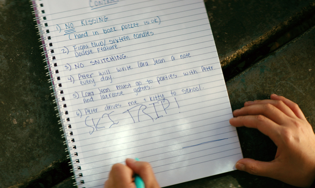Lara Jean and Peter Kavinsky’s contract outlining the rules of their fake relationship.
