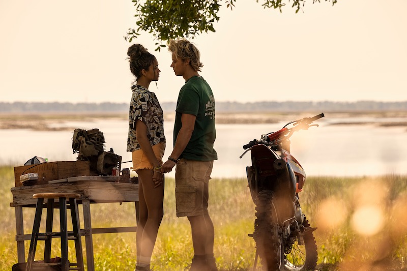 (L to R) Madison Bailey as Kiara, Rudy Pankow as JJ 