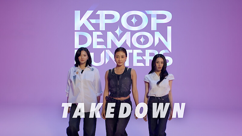 Jeongyeon, Jihyo, and Chaeyoung of TWICE perform "Takedown" from 'KPop Demon Hunters'