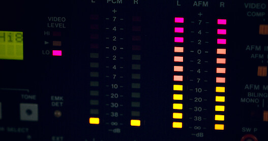 A close up of a digital sound recording