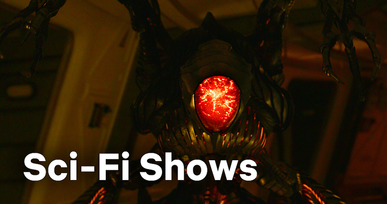 Still of an alien with 'Sci-Fi shows' text over the image.