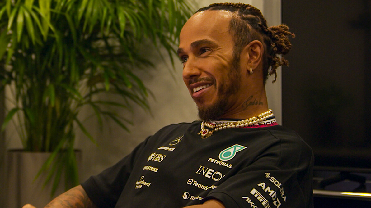 Lewis Hamilton smiling