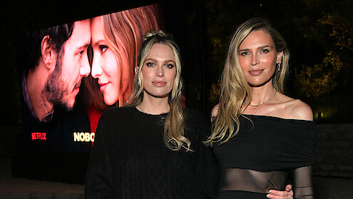 Erin Foster and Sara Foster stand together at a screening for 'Nobody Wants This'