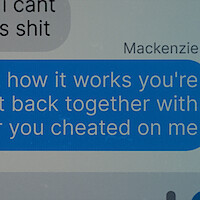 A text message exchange.